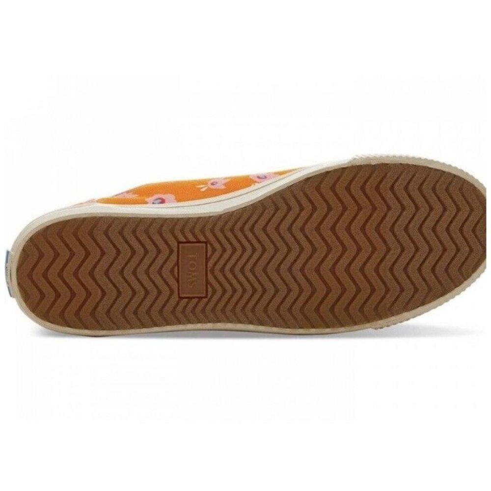 Toms Womens Carmel Persimmon‎ Spring Floral Orange Canvas Sneaker sz 7 NEW - Picture 3 of 9
